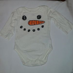 Children's Place Snowman Face w/Carrot Nose onesie
